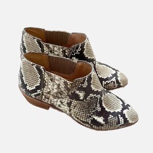 Madewell Sonia Women’s Snake Embossed Leather Chelsea Booties Boots Size 7.5